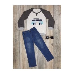 Car Long Sleeved Shirt & Jean Set